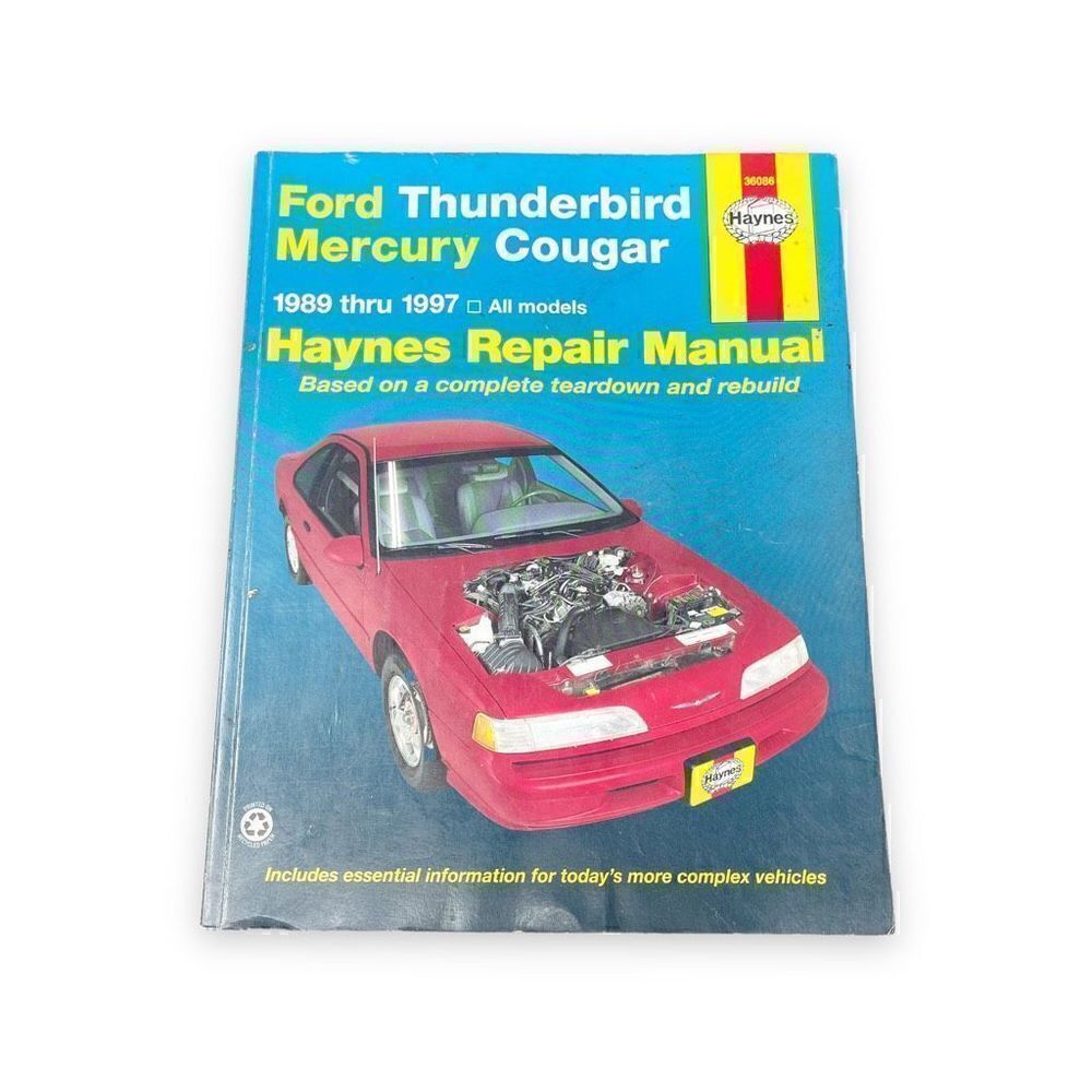 Haynes Repair Manual 36086 Ford Thunderbird Mercury Cougar 1989 1997 Used Flawed